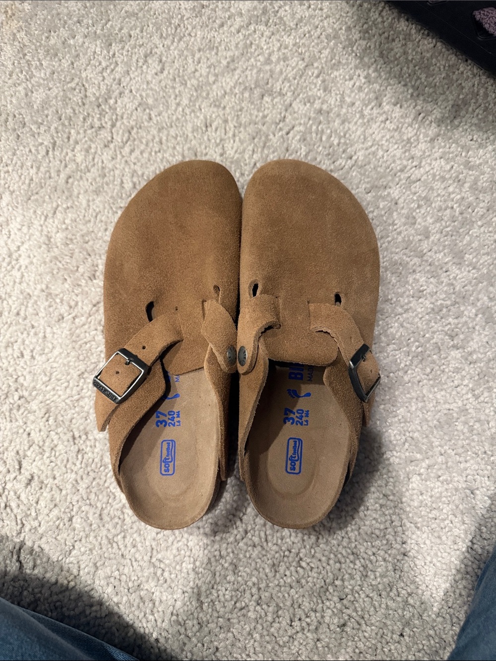 Women’s Brown Suede Slip-On Buckle Clogs